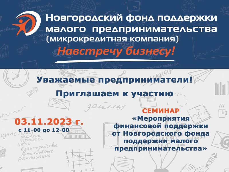 Мероприятия финансовой поддержки, реализуемые Новгородским фондом поддержки малого предпринимательства (микрокредитная компания).