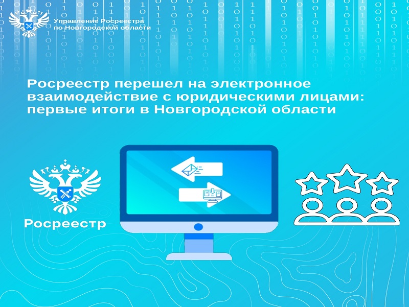 Росреестр перешел на электронное взаимодействие с юридическими лицами: первые итоги в Новгородской области.